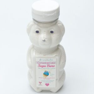 Suga Bare Confetti Cake scent Lotion in honey bear bottle - front
