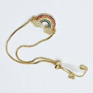 Adjustable Gold Rainbow Bracelet Full