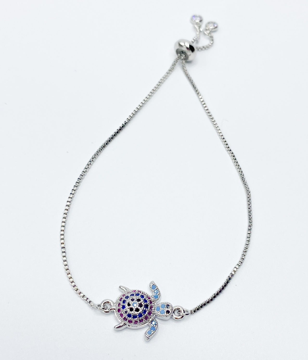Adjustable Silver Turtle Bracelet - Image 2