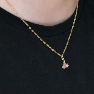 Perfect girls gift - gold cherry zirconia necklace
