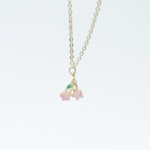 This cherry necklace for girls with cubic zirconia stones is a sweet symbol of friendship — a perfect gift for tweens who love sparkle and meaning.