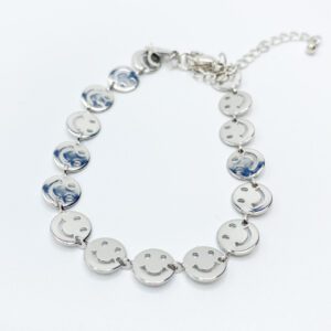 Silver Smiley Face Bracelet