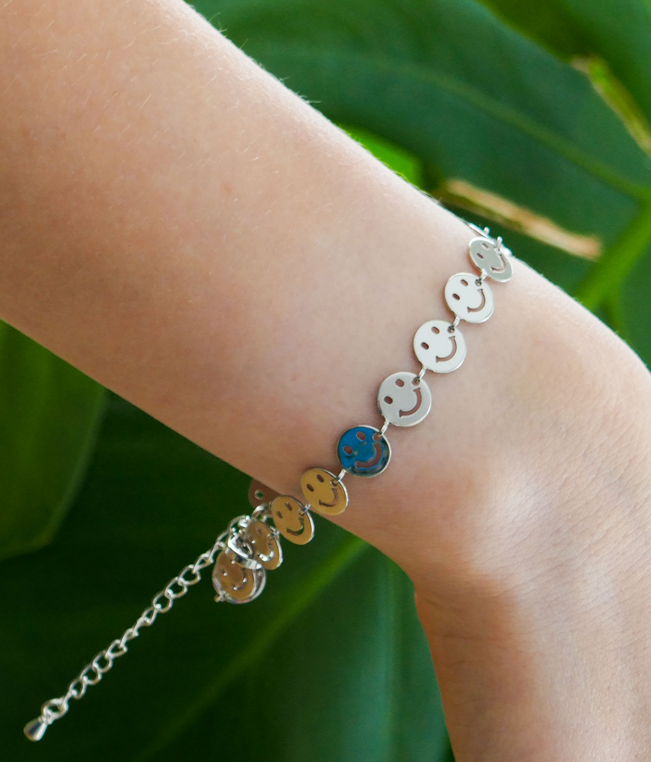 Silver Smiley Bracelet for young girls or boys