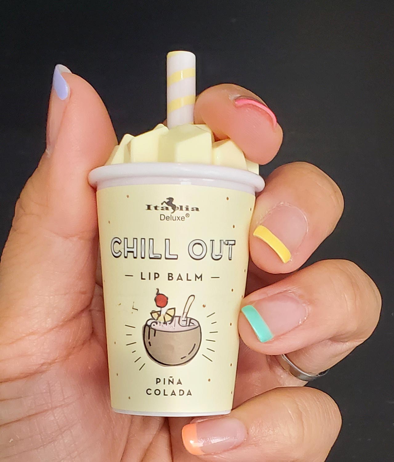 “Chill Out” Lip Balm by Italia Deluxe in hand