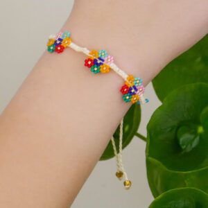 adjustable bead flower bracelet