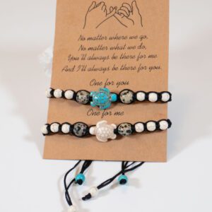 Adjustable turtle bracelet gift - friendship bracelet set