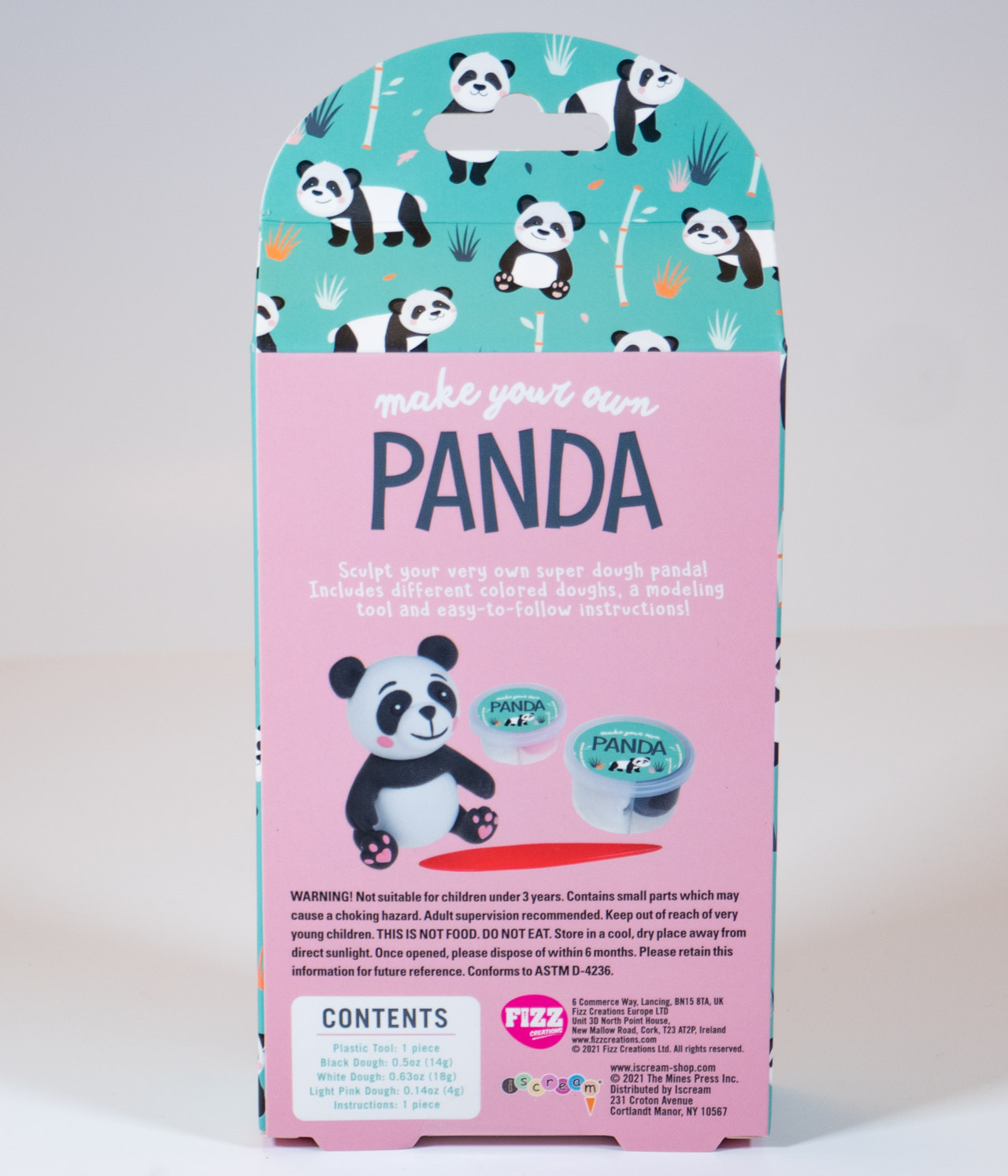 Make your own panda craft kit gift - back