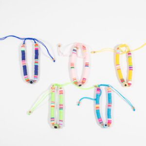 Evil eye heishi beaded bracelet for teens and tweens - all colors