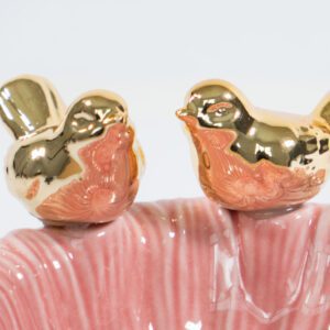 Gold bird trinket and jewelry dish gift - closeup