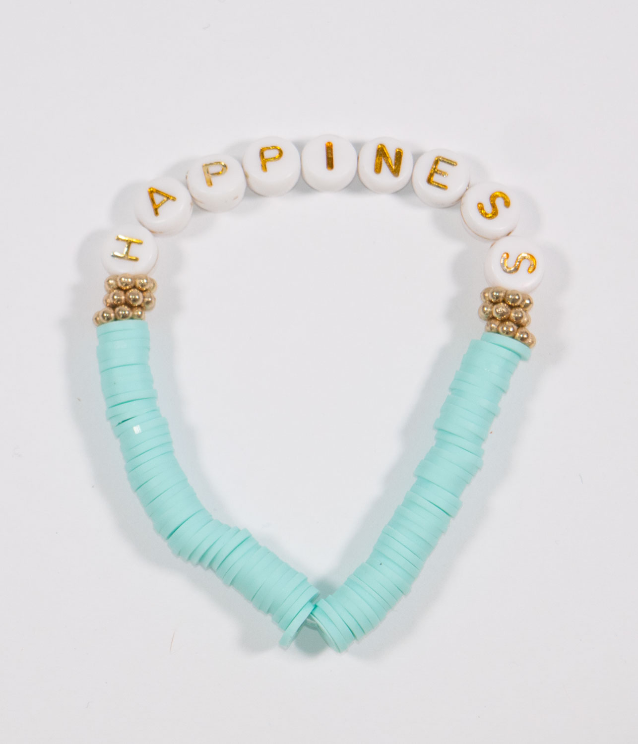 Heishi beaded bracelets set - love and happiness teen jewelry