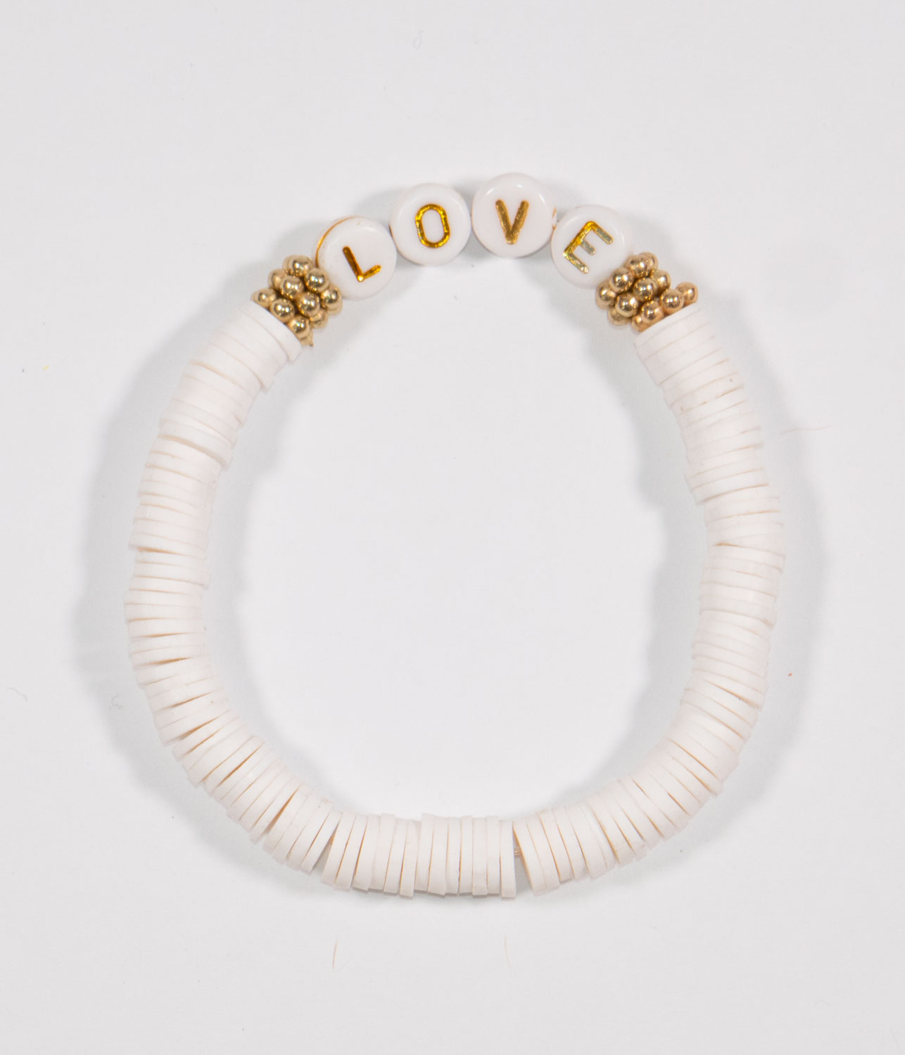 Heishi beaded bracelets set - love and happiness teen jewelry