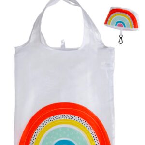Rainbow foldable reusable bag and pouch