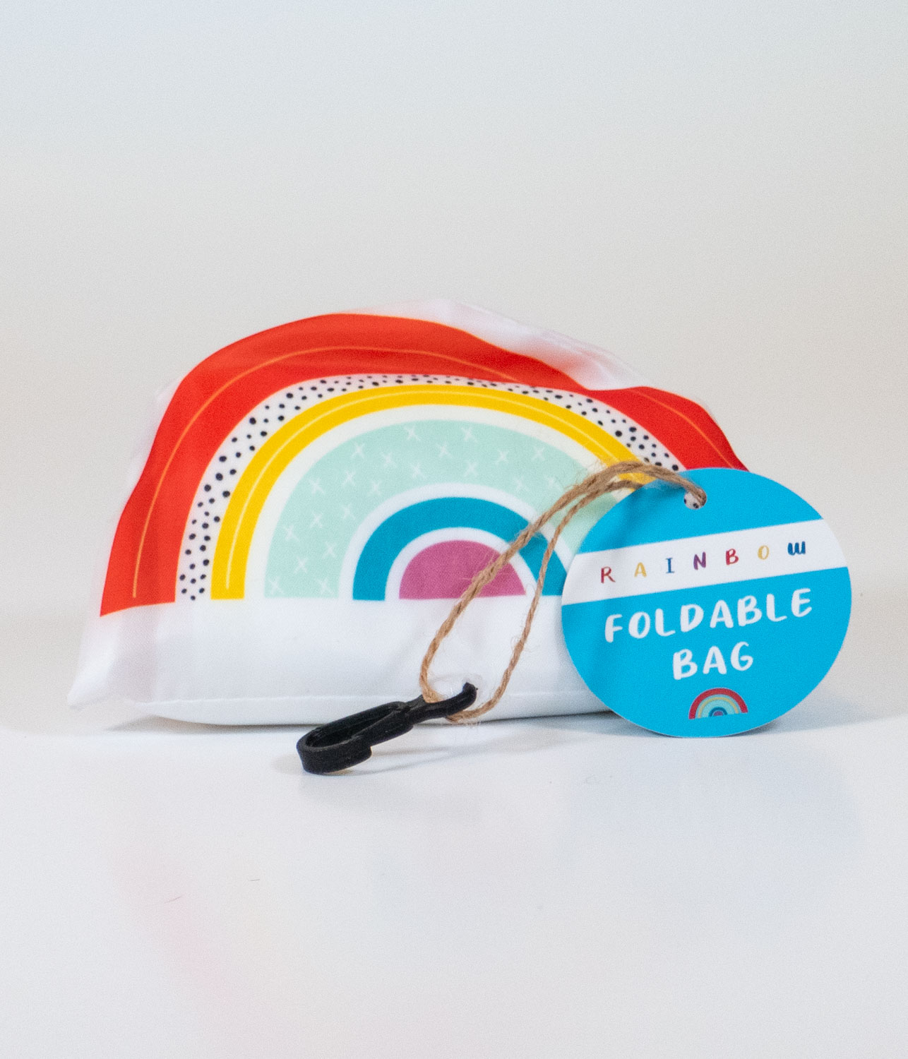 Rainbow foldable reusable bag and pouch