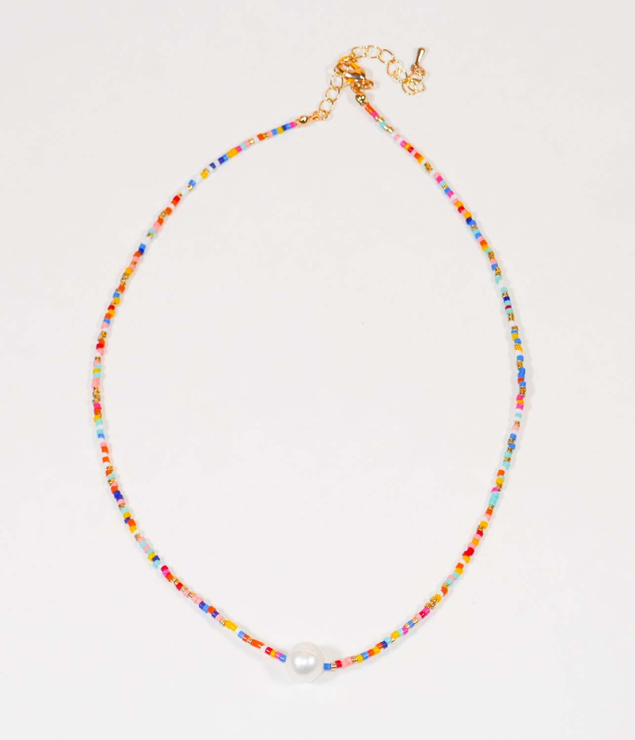 Glass Seedbead & Pearl Necklace