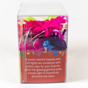 Photo clip and tassel LED lights for teen and tween bedrooms