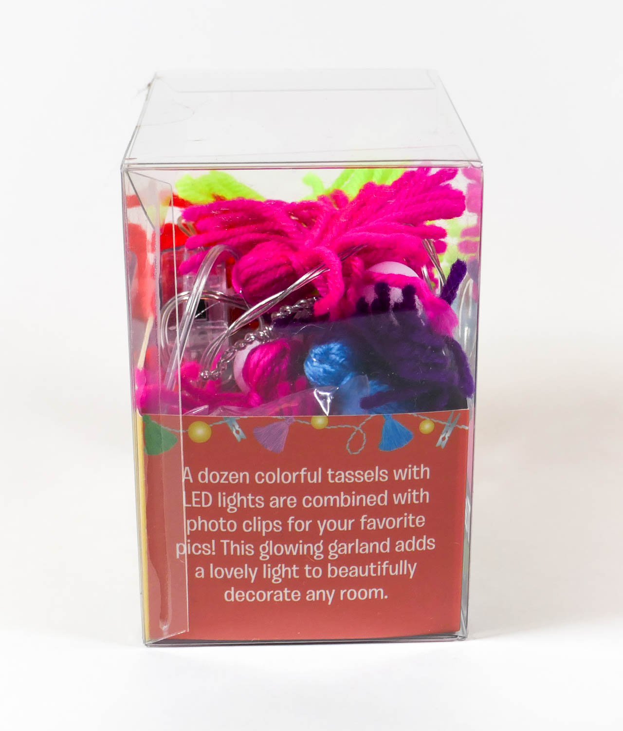 Photo clip and tassel LED lights for teen and tween bedrooms