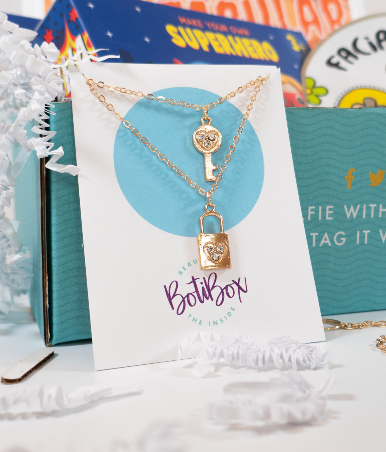 BOTI Box Lock and Key necklace for girls gift