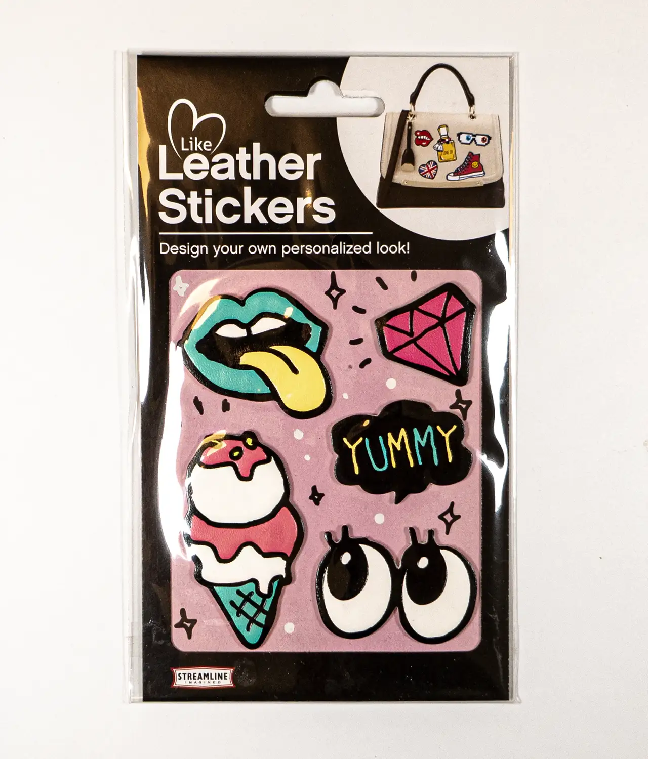 Like Leather Stickers - YUMMY TREATS edition, Eyes, Mouth, Ice Cream, Gem, Yummy!