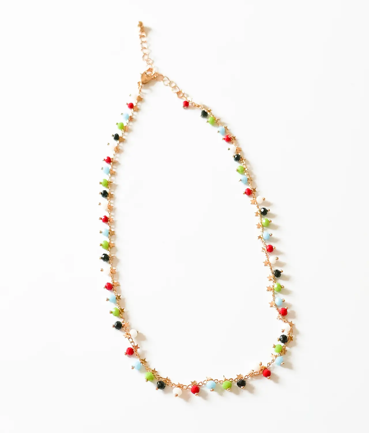Colored Crystal Dangle Necklace isolated