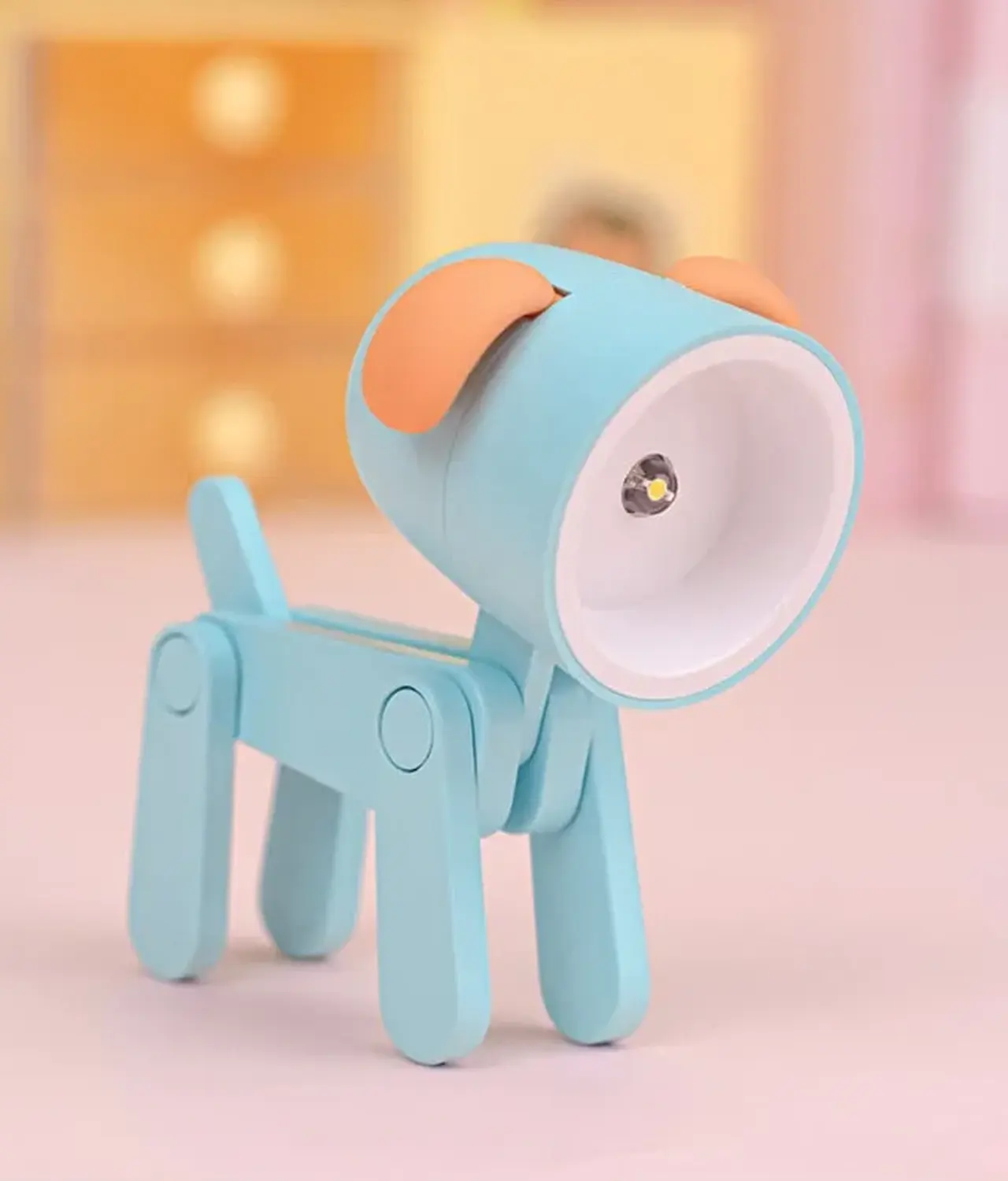 Nightstand Lamp - mini dog model in a room