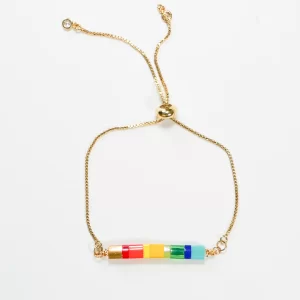 Miyuki Tila Tile Square Glass Bead Bracelet isolated