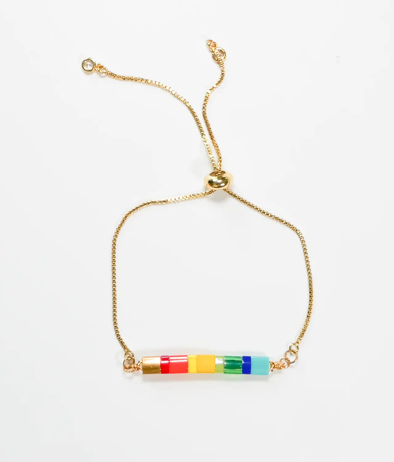 Miyuki Tila Tile Square Glass Bead Bracelet isolated