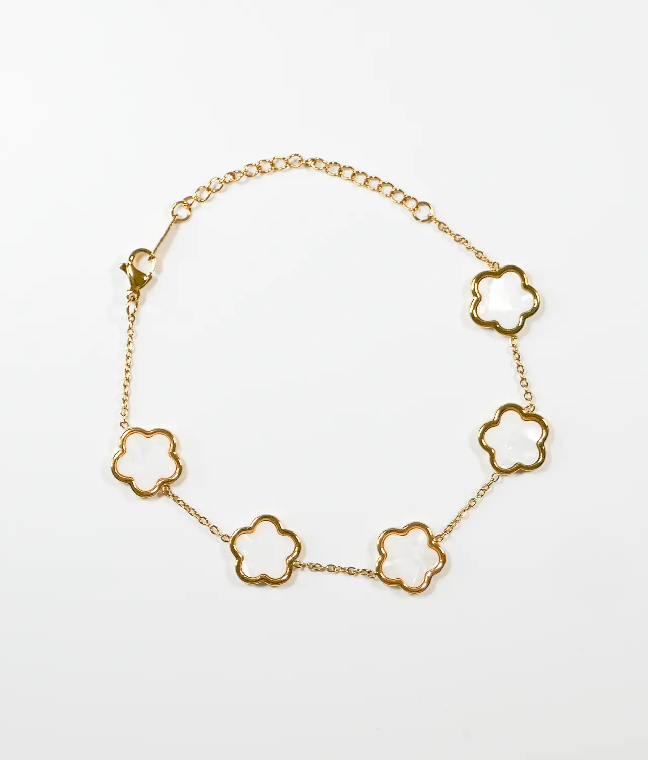 Mother of Pearl and 14k Gold Dipped Blossom Bracelet