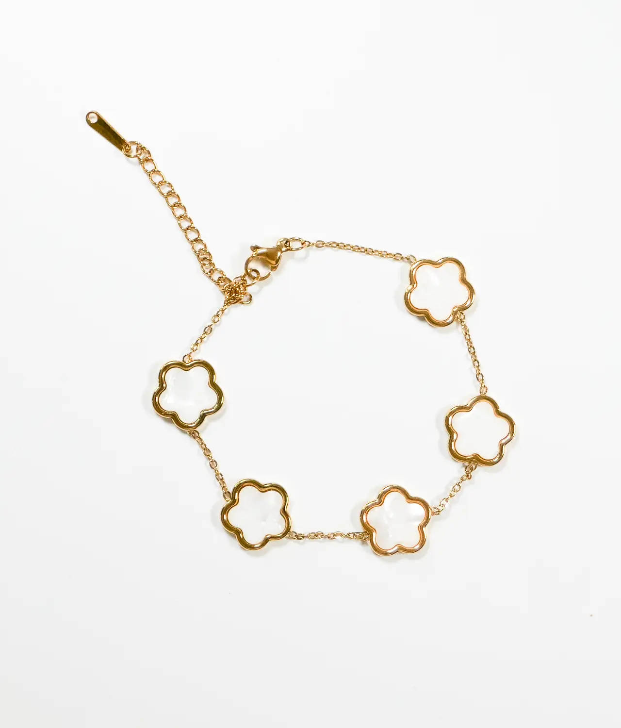 Mother of Pearl and 14k Gold Dipped Blossom Bracelet
