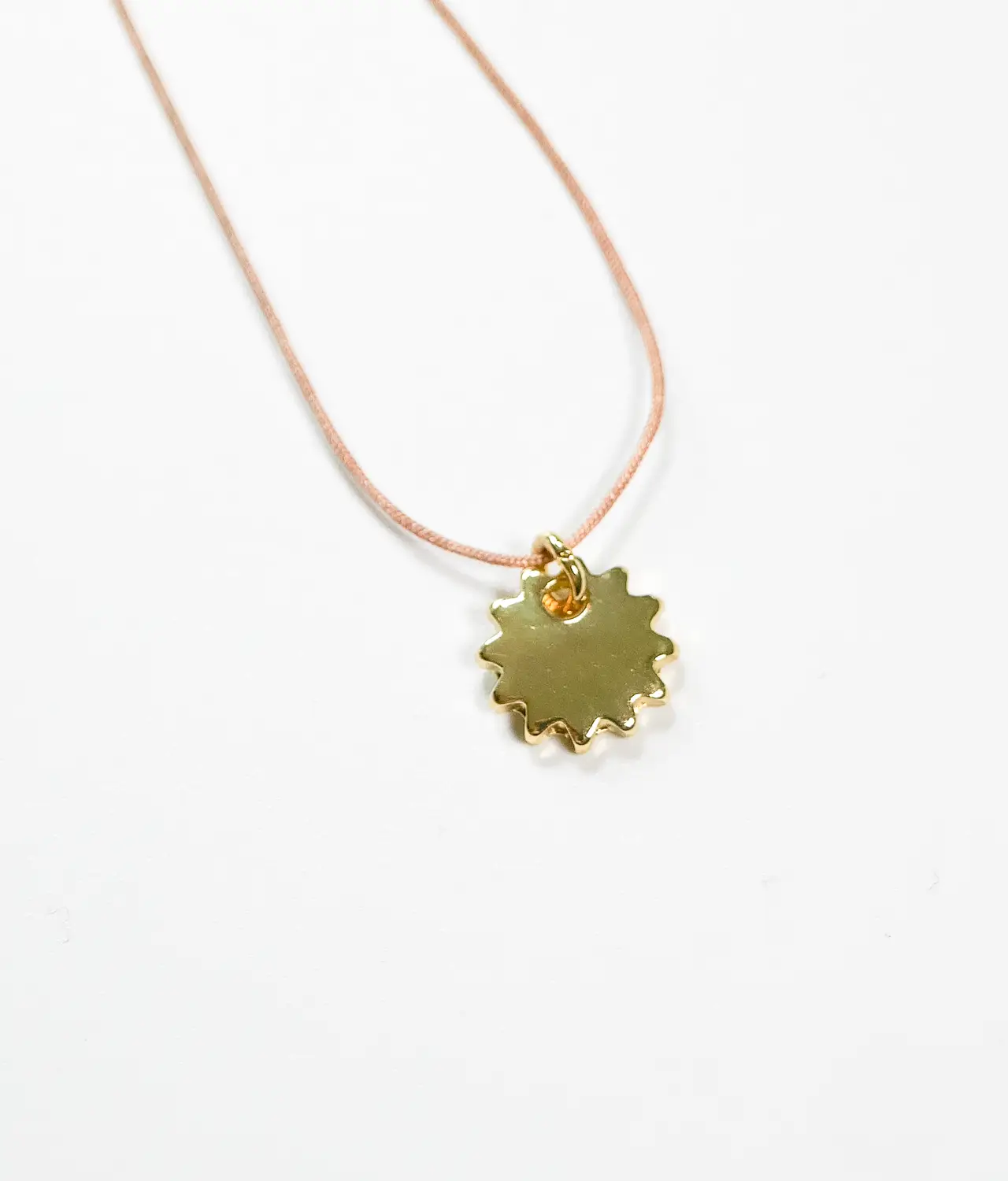 Gold sunshine pendant necklace - pendant closeup