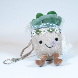 stuffed succulent toy keychain - dark green