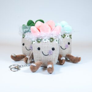 stuffed succulent toy keychain - group
