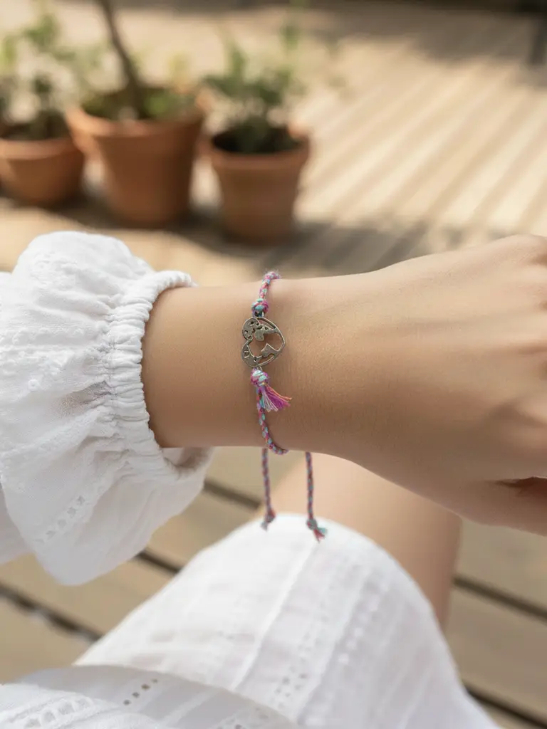 Adjustable Earth Heart Bracelet – Earth Day Gift for Girls
