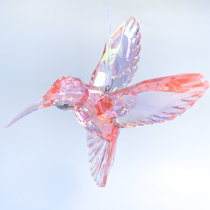 Hummingbird window prism gift - pink bird
