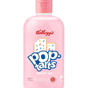 Pop-Tarts Shower Gel placed on a pink white background